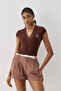 Ss6154 Belted Shorts with Pocket Detail - 2