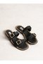Unser Black Buckle Women's Slippers - 5