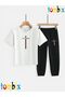 California Two-Color Printed T-Shirt and Sweatpants (with Pocket) Children's Top and Bottom Set