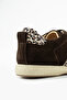 Uvero Women's Lace-Up Genuine Leather Sneaker Brown Suede - 4
