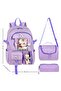 Korean Kawaii Style School Backpack, Daily Backpack Thermal Lunch Bag and Pencil Case