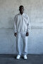 Men's Loose Sweatpants with Stitching Detail, Gray Melange - 5