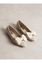 Albur Cream Bowknot Women's Ballerinas - 4