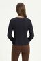 Black Crew Neck Long Sleeve Buttoned Blouse 8492A - 3