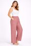 Women's Plus Size Dusty Rose, Elastic Waist Pockets Relaxed Fit High Waist Pants 65N39459