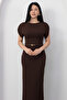 Crew Neck Flounce Sleeve Dress Dks3004 - 2