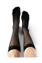 6 Pack Black Women's Matte Thin Knee Length 20 Denier Pantalon Socks - 5