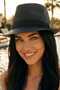 Women's Straw Fedora Hat with Black Band, Summer Beach Hat, Jackson Model - 4