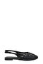 Black Knitted Open-Back Women's Ballerinas