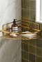 Single Layer Thick Gold Color Bathroom Corner Holder with Screws - 2