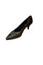 Genuine Leather Metal Detailed Heeled Shoes - 6