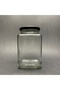 6 pieces glass jar 1000ml legume food storage container with square metal lid 6x1000cc (unlabeled) - 2