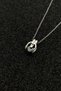Black Heart Holding Hands Necklace, Gothic Design Steel Chain Glass Stone Pendant - 2