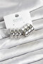 Brass Silver Color Triple Appearance Women's Earrings - 2