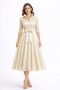 Transparent Sleeve Detailed Midi Length Stylish Lace Shirt Dress