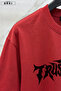 Trust Problem Printed Cotton Fabric Men's Red T-Shirt-Black Shorts Set - 2