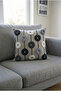 Punch Embroidery Pattern 3D Digital Printed Gray Background Embroidery Round Pattern 4-Piece Throw Pillow Cover - 3