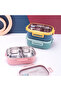 2 Compartment Stainless Steel Leak-Proof Storage Container Lunch Box 0.85 Lt. Green-Yellow - 3