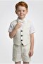 Boy's Special Occasion Linen Vest Shorts Set 4 Pieces - 2