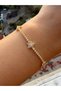 Double Gold Star and Zircon Stone Women's Bracelet 2 Pieces - 3