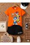 Summer Children's T-Shirt Shorts Unisex (3-Piece Dog Print)