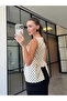 Beige Square Neck Polka Dot Blouse - 5081 - 4