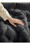 Double Bedspread Set Plush Rabbit Hair Quilt 3 Piece Anthracite - 4