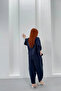 Women's Navy Blue Tencel Fabric Shirt and Shalwar Bottom Top Double Premium Set - 3