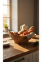Hand Knitted Rattan Design Gondola Fruit Basket Large Basket Multi-Purpose Decorative Organizer 33X19X15Cm - 2