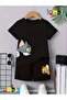 Cat-Mouse Printed T-Shirt Shorts Summer Children's Set