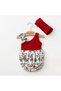 Kokina Flower Patterned One Shoulder Camisole 100% Cotton Baby Girl Romper and XL Bandana Set - 3