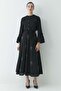 Ruffled Sleeve Stone Skirt Set - 2