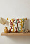 Buldan Handmade Cotton Woven Colorful Branch Patterned Punch Embroidered Tassel Cushion Cover 42X42 cm - 6