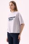 Crep Women's Midnight Text Printed Back Print Crew Neck Short Sleeve T-Shirt – Oversize Fit - 6