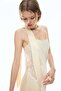 Lace-detail satin dress with scarf - 3