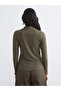 Lcw Modest Khaki Ruffled High Neck Women's Bodysuit - 5