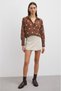 Women's Brown Polka Dot V-Neck Transparent Cotton Premium Shirt Cn91112 - 4