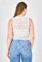 Women Crew Neck Textured Sleeveless Tank Top, White - 3