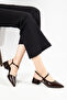 Women's Daily Ballet Flats with Open Back, Pointed Toe, Straps and 3 cm Heel - 3