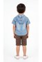 Printed Zipper Pocket Detailed Boys' Shirt-Shorts-T-Shirt Set - 4
