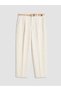 Trendlucky Women's Carrot Cut Pleated Pants with Belt in Contrast Color - 3