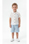 Pocket Detailed Buttoned Short Sleeve Boys' Shirt & Shorts Set