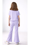 Eflatun Slit Leggings & Ruched T-Shirt Girls' Set - 2