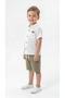 Pocket Detailed Buttoned Short Sleeve Boys' Shirt & Shorts Set - 2