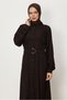 Belted Linen Effect Dress 46324 - 3