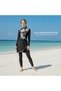 Women Muslim Modest Swimwear Islamic Burkini Two-Piece Bathing Suits Long Sleeve Full Coverage Tops - 2