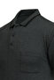 Men's Polo Collar Short Sleeve Classic Fit Buttoned Pocket Combed Cotton Black T-Shirt Classic Fit - 5302 - 5