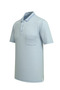 Men's Polo Collar Short Sleeve Classic Fit Buttoned Pocket Combed Cotton Blue T-Shirt Classic Fit - 5302 - 4