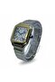 Royal Skeleton Men’s Watch Stainless Steel Dual Tone Square Dial LuxuryWrist Watch - 3