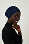 Double Layered Lined Navy Blue Ready-To-Wear Turban Hijab - 4